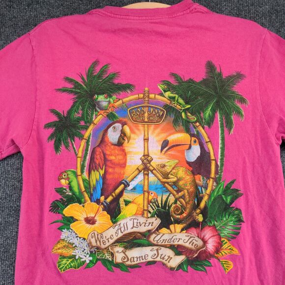 Ron Jon Surf Shop Men's We're All Livin' Under The Same Sun T-Shirt Pink Small - Picture 9 of 15